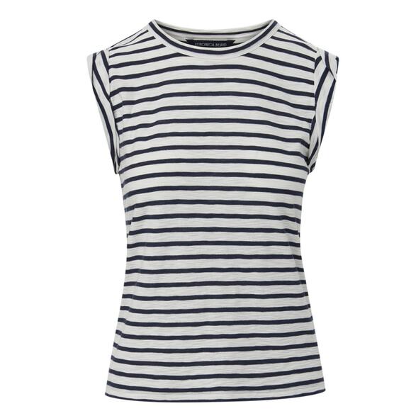 Veronica Beard Dree Striped Muscle Tee - Picture 1 of 10